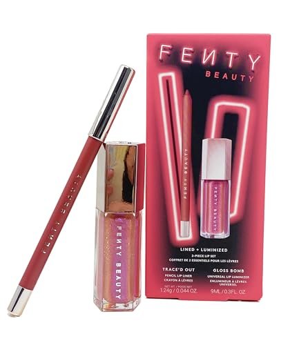 FENTY BEAUTY Lined + Luminized 2-Piece Lip Set: Lip Liner in Riri + Gloss Bomb in Grape Splash Avelisse