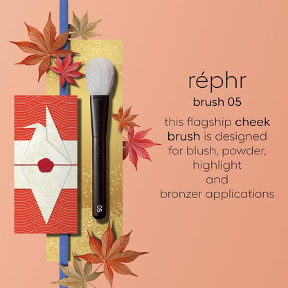 rephr Brush 05 Flagship Face Brush – Handmade Japanese Goat Hair for Blush, Bronzer & Powder Avelisse