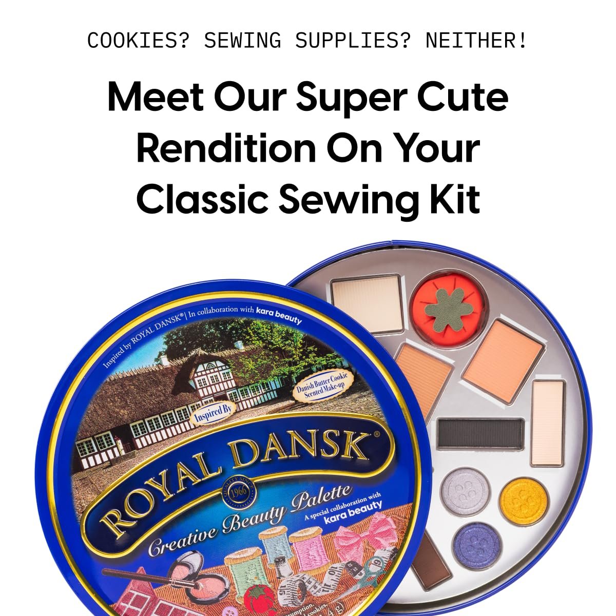 KARA BEAUTY Royal Dansk Palette Limited Edition Holiday Makeup Gift Set - 14 Cookie-Inspired Eyeshadow Shades in Collectible Tin Avelisse