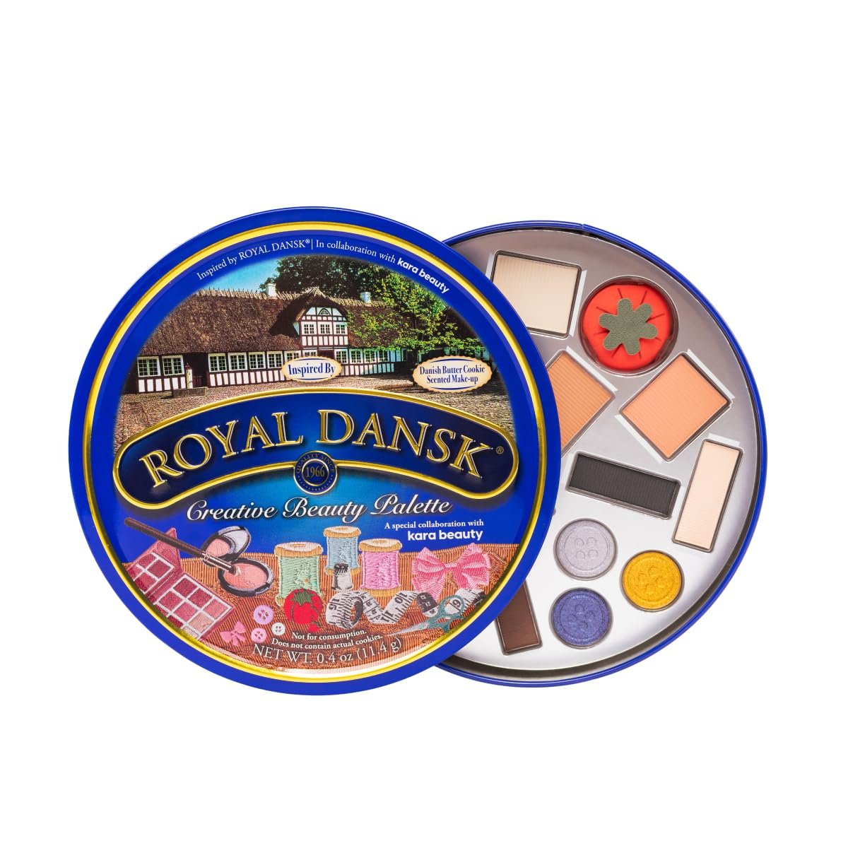 KARA BEAUTY Royal Dansk Palette Limited Edition Holiday Makeup Gift Set - 14 Cookie-Inspired Eyeshadow Shades in Collectible Tin Avelisse