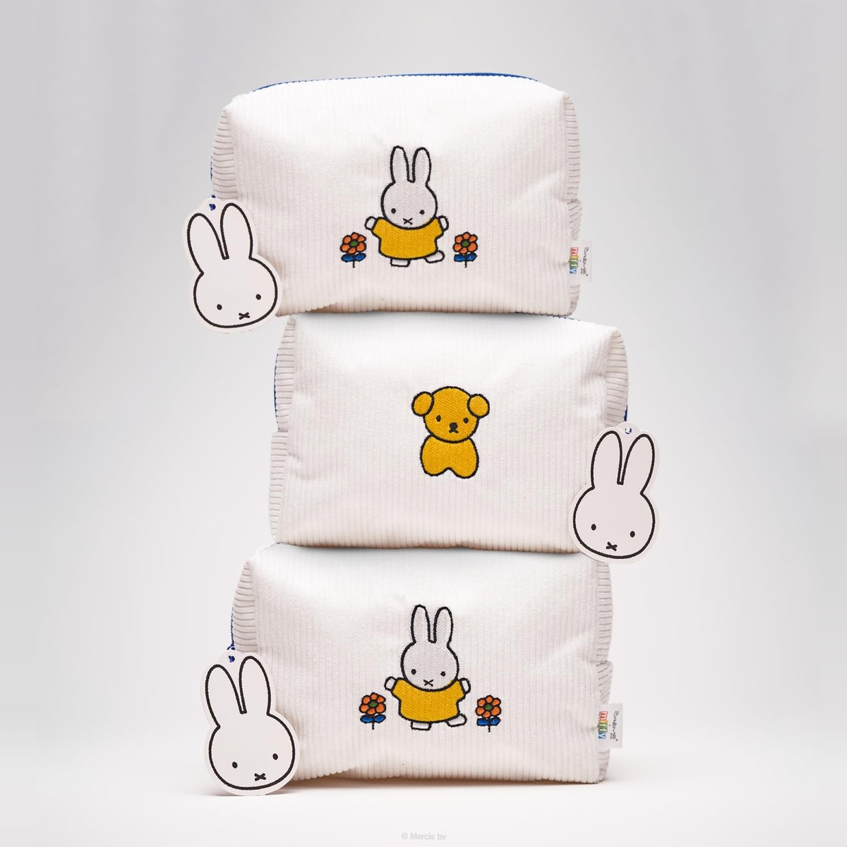 The Crème Shop Miffy Perfect Travel Makeup Bag - Official Design, White Cotton Cosmetic Organizer Avelisse