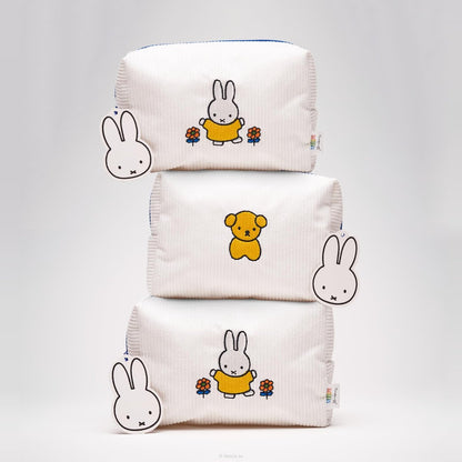 The Crème Shop Miffy Perfect Travel Makeup Bag - Official Design, White Cotton Cosmetic Organizer Avelisse