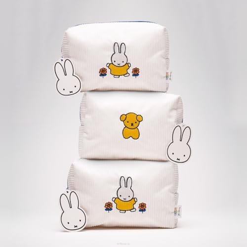 The Crème Shop Miffy Perfect Travel Makeup Bag - Official Design, White Cotton Cosmetic Organizer Avelisse