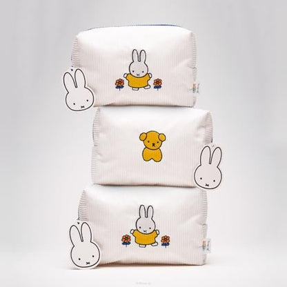 The Crème Shop Miffy Perfect Travel Makeup Bag - Official Design, White Cotton Cosmetic Organizer Avelisse