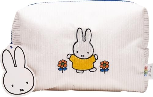 The Crème Shop Miffy Perfect Travel Makeup Bag - Official Design, White Cotton Cosmetic Organizer Avelisse
