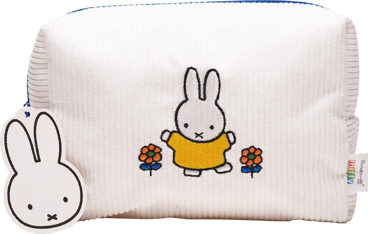 The Crème Shop Miffy Perfect Travel Makeup Bag - Official Design, White Cotton Cosmetic Organizer Avelisse