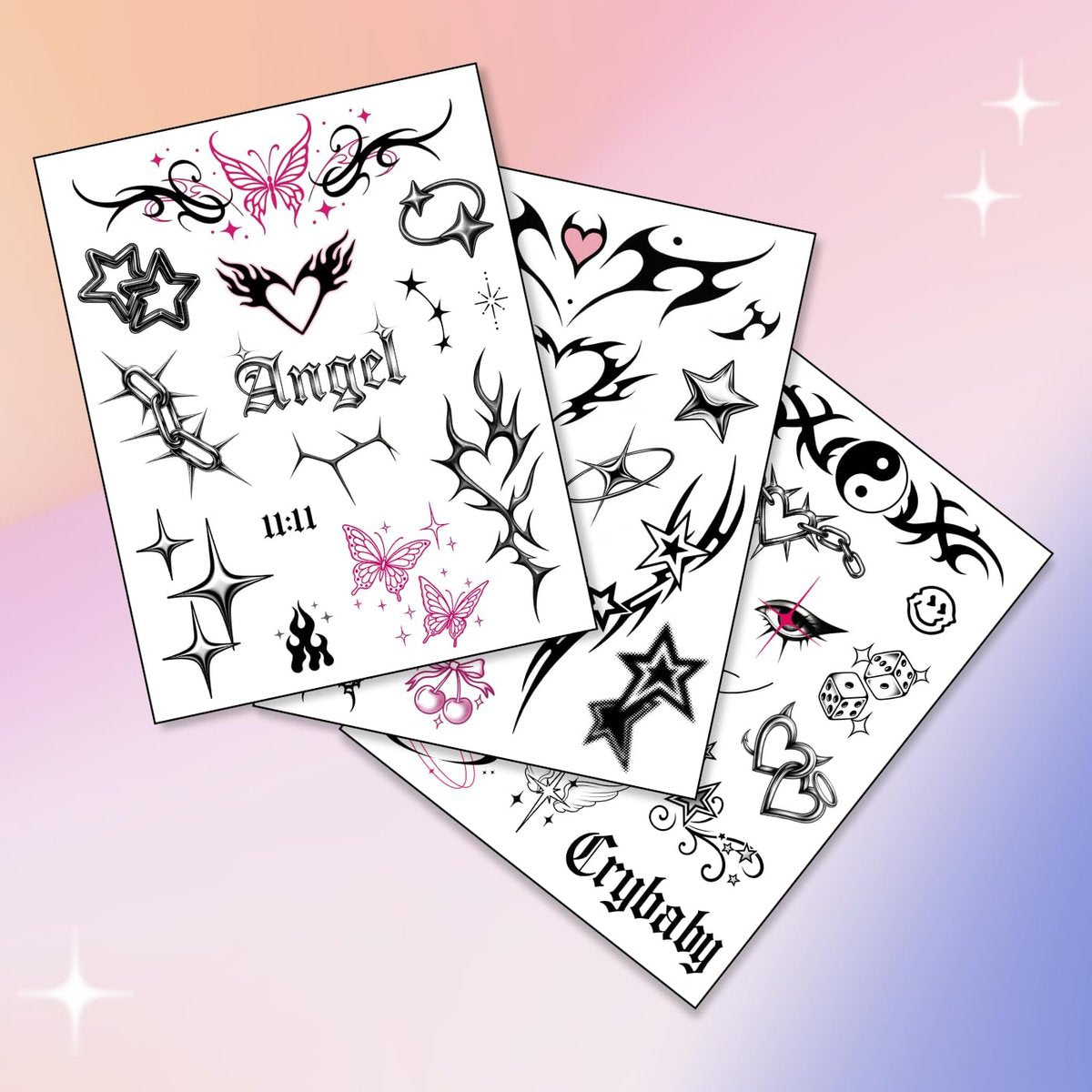 Pixel Hearts Cute Y2K Temporary Tattoos | Realistic Waterproof Fake Tattoos for Festival, Bachelorette, Halloween, Birthday Favors - görsel 5