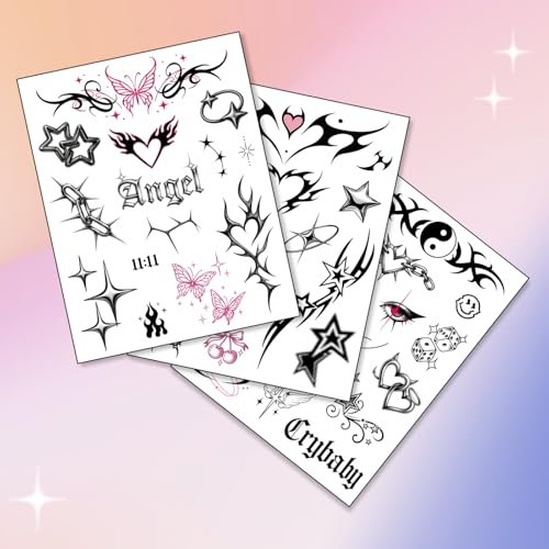 Pixel Hearts Cute Y2K Temporary Tattoos | Realistic Waterproof Fake Tattoos for Festival, Bachelorette, Halloween, Birthday Favors - görsel 6