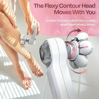 HUMMINGBIRD Flexy Electric Razors for Women – Cordless Rechargeable Waterproof Leg Shaver & Hair Removal Kit with Exfoliator, Cleanser, Travel Case, and Bikini Trimmer Avelisse