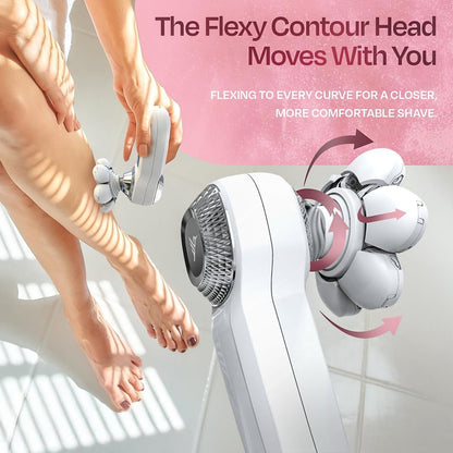 HUMMINGBIRD Flexy Electric Razors for Women – Cordless Rechargeable Waterproof Leg Shaver & Hair Removal Kit with Exfoliator, Cleanser, Travel Case, and Bikini Trimmer Avelisse