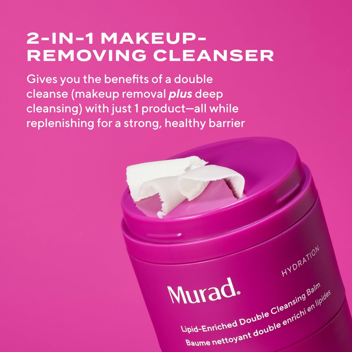 Murad Lipid-Enriched Double Cleansing Balm – Hydrating Balm-to-Oil Face Cleanser & Makeup Remover with Ceramides & Camellia Oil, 1.7 Fl Oz Avelisse