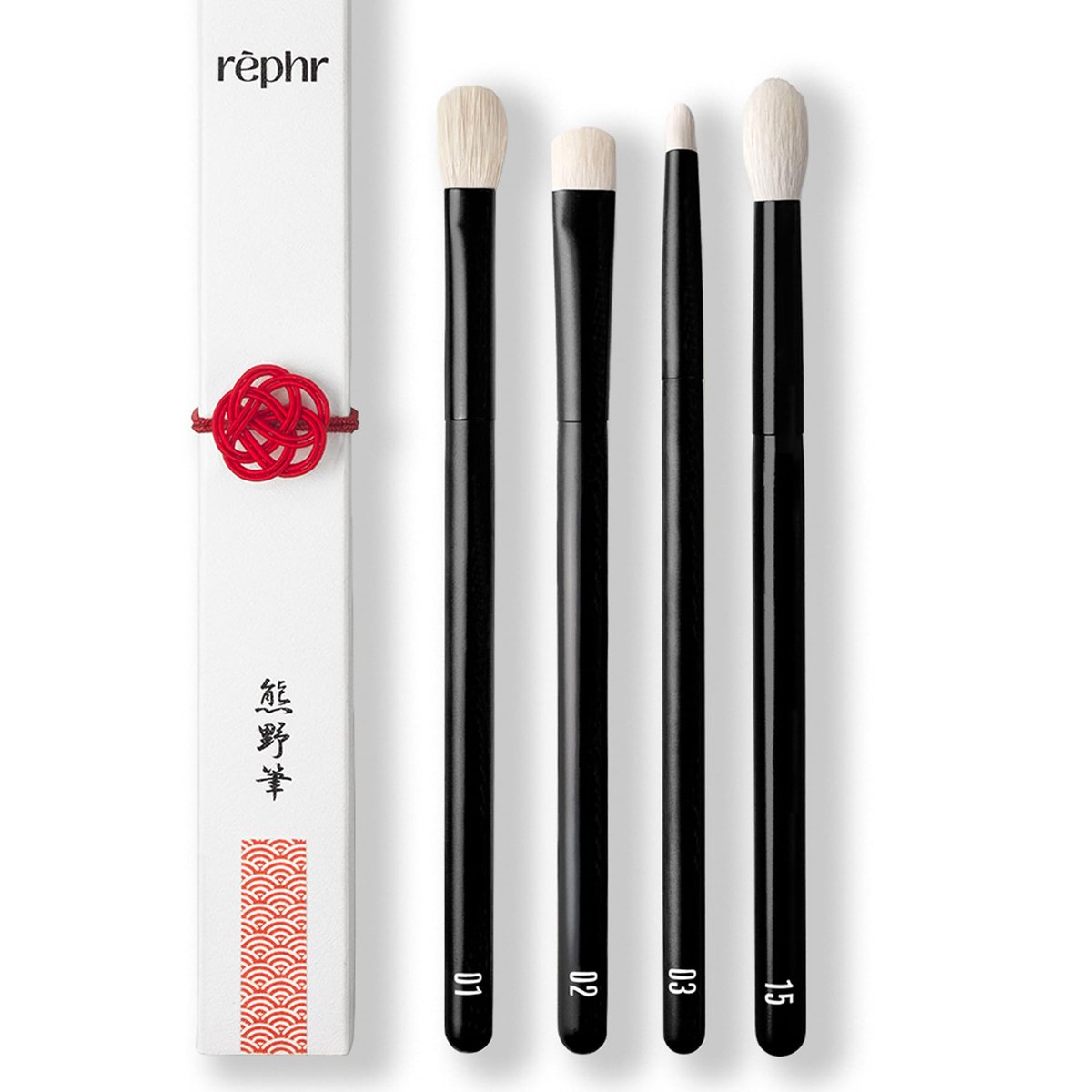 rephr The Core Eye Set – 4 Handmade Japanese Makeup Brushes with Natural Goat Hair | Essential Eye Brush Set for Blending, Shading, Crease & Detail | Handmade in Kumano, Japan Avelisse