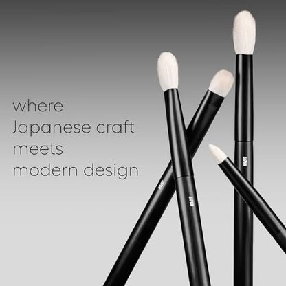 rephr The Core Eye Set – 4 Handmade Japanese Makeup Brushes with Natural Goat Hair | Essential Eye Brush Set for Blending, Shading, Crease & Detail | Handmade in Kumano, Japan Avelisse