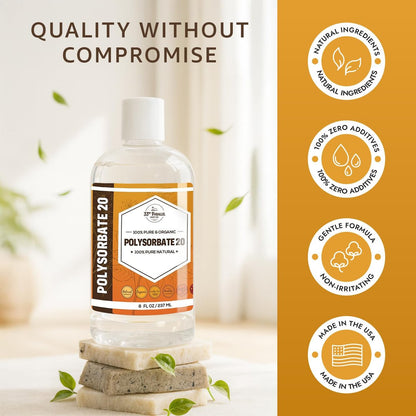 Polysorbate 20 (16oz) | USP Grade - Tween 20 Gentle Natural Emulsifier & Solubilizer for Essential Oils, Fragrances, Sprays, Lotions, Shampoos | Improves Stability & Clarity | 16 OUNCES Avelisse