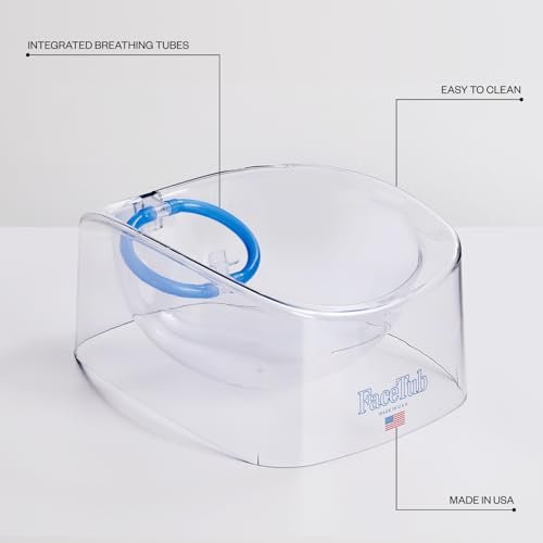 The FaceTub Cold Ice Bath - Premium Face Bowl for Ice, Vagus Nerve Stimulator, Facial Cold Plunge for Skin Health & Relaxation with Breathing Tubes (Clear) Avelisse