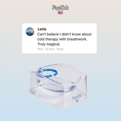 The FaceTub Cold Ice Bath - Premium Face Bowl for Ice, Vagus Nerve Stimulator, Facial Cold Plunge for Skin Health & Relaxation with Breathing Tubes (Clear) Avelisse