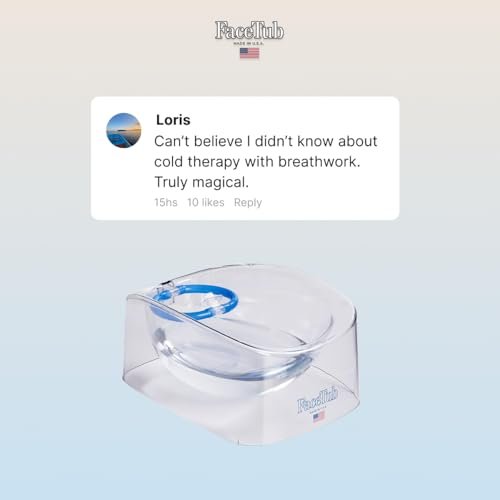 The FaceTub Cold Ice Bath - Premium Face Bowl for Ice, Vagus Nerve Stimulator, Facial Cold Plunge for Skin Health & Relaxation with Breathing Tubes (Clear) Avelisse