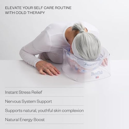 The FaceTub Cold Ice Bath - Premium Face Bowl for Ice, Vagus Nerve Stimulator, Facial Cold Plunge for Skin Health & Relaxation with Breathing Tubes (Clear) Avelisse