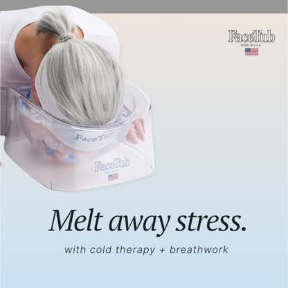 The FaceTub Cold Ice Bath - Premium Face Bowl for Ice, Vagus Nerve Stimulator, Facial Cold Plunge for Skin Health & Relaxation with Breathing Tubes (Clear) Avelisse