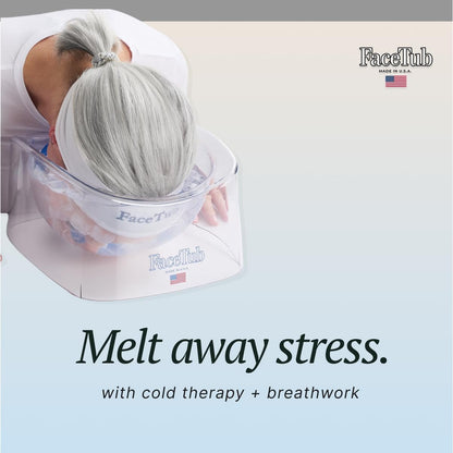 The FaceTub Cold Ice Bath - Premium Face Bowl for Ice, Vagus Nerve Stimulator, Facial Cold Plunge for Skin Health & Relaxation with Breathing Tubes (Clear) Avelisse