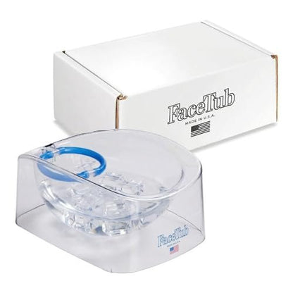 The FaceTub Cold Ice Bath - Premium Face Bowl for Ice, Vagus Nerve Stimulator, Facial Cold Plunge for Skin Health & Relaxation with Breathing Tubes (Clear) Avelisse
