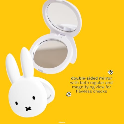 The Crème Shop Miffy On-The-Go Compact Mirror – Dual-Sided HD Mirror with 2X Magnification, Portable & Lightweight, Limited Edition Cute Miffy Design Avelisse