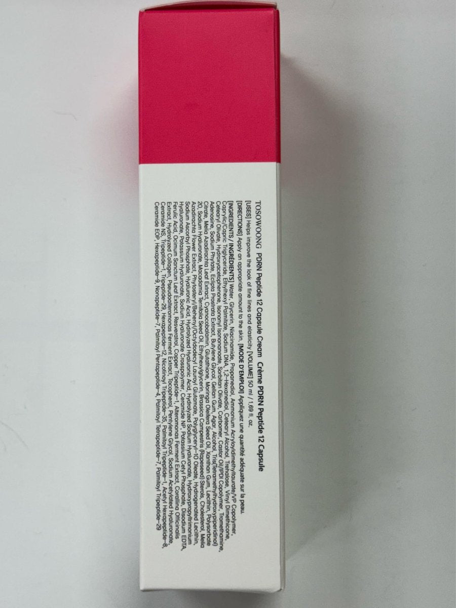TOSOWOONG PDRN Peptide 12 Capsule Cream - Salmon DNA 10,000ppm, 12 Peptides Anti-Aging Moisturizer with 8 Hyaluronic Acids, Korean Skincare, 50ml Avelisse