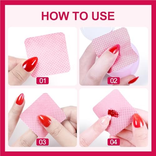ANYINS Lint Free Nail Wipes 1200 PCS - Non-Woven Fabric Clean Pads for Eyelash Extension & Nail Polish Remover, Super Absorbent Soft Prep Cotton Pads for Salon, Home DIY - görsel 10