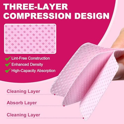 ANYINS Lint Free Nail Wipes 1200 PCS - Non-Woven Fabric Clean Pads for Eyelash Extension & Nail Polish Remover, Super Absorbent Soft Prep Cotton Pads for Salon, Home DIY