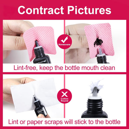 ANYINS Lint Free Nail Wipes 1200 PCS - Non-Woven Fabric Clean Pads for Eyelash Extension & Nail Polish Remover, Super Absorbent Soft Prep Cotton Pads for Salon, Home DIY