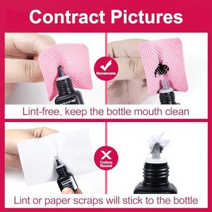 ANYINS Lint Free Nail Wipes 1200 PCS - Non-Woven Fabric Clean Pads for Eyelash Extension & Nail Polish Remover, Super Absorbent Soft Prep Cotton Pads for Salon, Home DIY