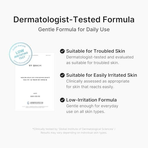 medicube Azelaic Acid 10 Soothing Serum – Clarifying Serum for Troubled & Oily-Prone Skin with B3+B5 – Korean Skincare 30ml Avelisse