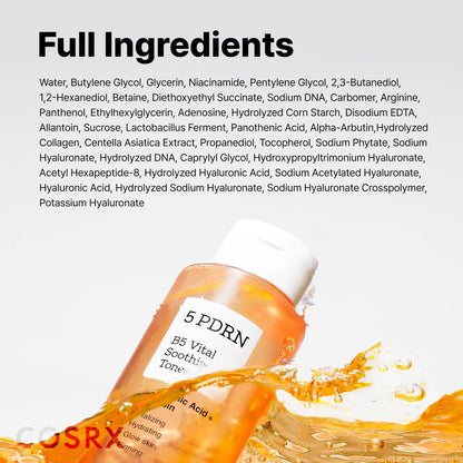 COSRX 5 PDRN B5 Vital Soothing Toner – Korean Skin Care with Salmon DNA & Panthenol (280ml/9.46 fl.oz.)