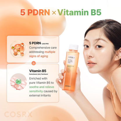 COSRX 5 PDRN B5 Vital Soothing Toner – Korean Skin Care with Salmon DNA & Panthenol (280ml/9.46 fl.oz.)