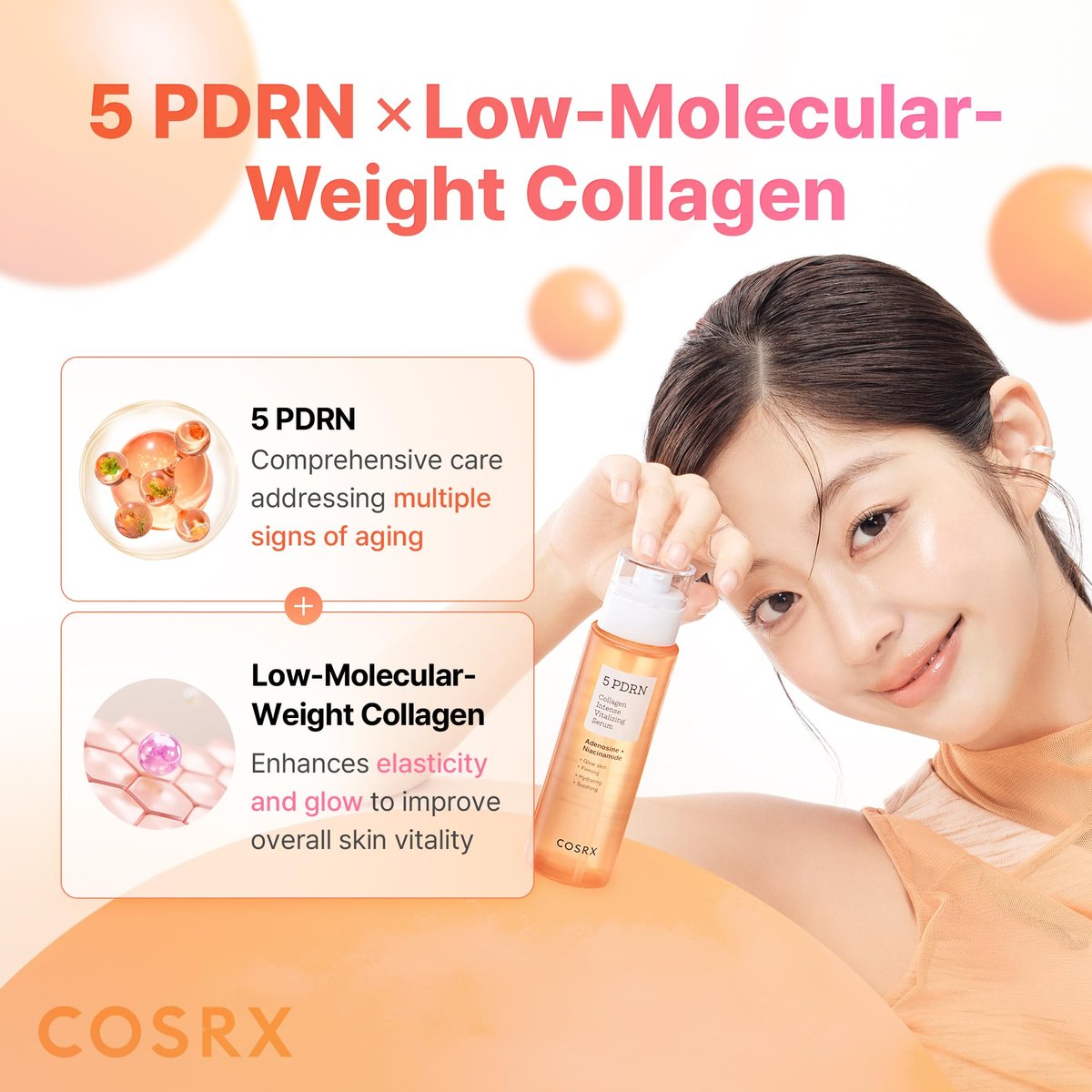 COSRX 5 PDRN Collagen Intense Vitalizing Serum – Firming & Glowing Korean Serum with Salmon DNA, Centella & Lactobacillus PDRN (3.38 fl.oz.) Avelisse