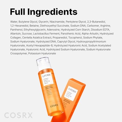 COSRX 5 PDRN Collagen Intense Vitalizing Serum – Firming & Glowing Korean Serum with Salmon DNA, Centella & Lactobacillus PDRN (3.38 fl.oz.) Avelisse