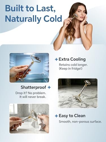 Stainless Steel Face Roller & Gua Sha Set - Facial Massager for Jawline Sculpting & Puffiness Reduction - görsel 8