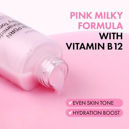 TOSOWOONG Pink PDRN Niacinamide Milky Toner - Dark Spot Care, Salmon DNA PDRN, 3 Ceramides & 12 Peptides, Korean Skincare, 5.07 fl oz