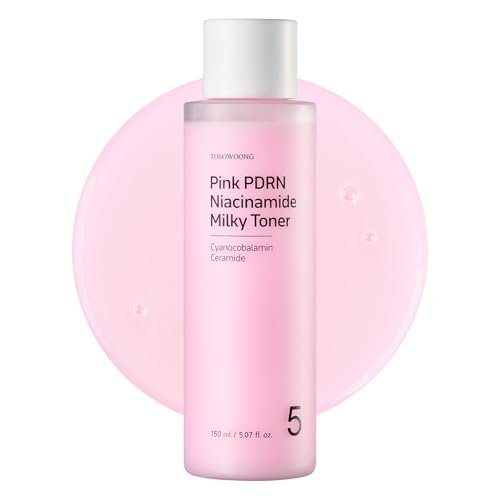 TOSOWOONG Pink PDRN Niacinamide Milky Toner - Dark Spot Care, Salmon DNA PDRN, 3 Ceramides & 12 Peptides, Korean Skincare, 5.07 fl oz - görsel 2
