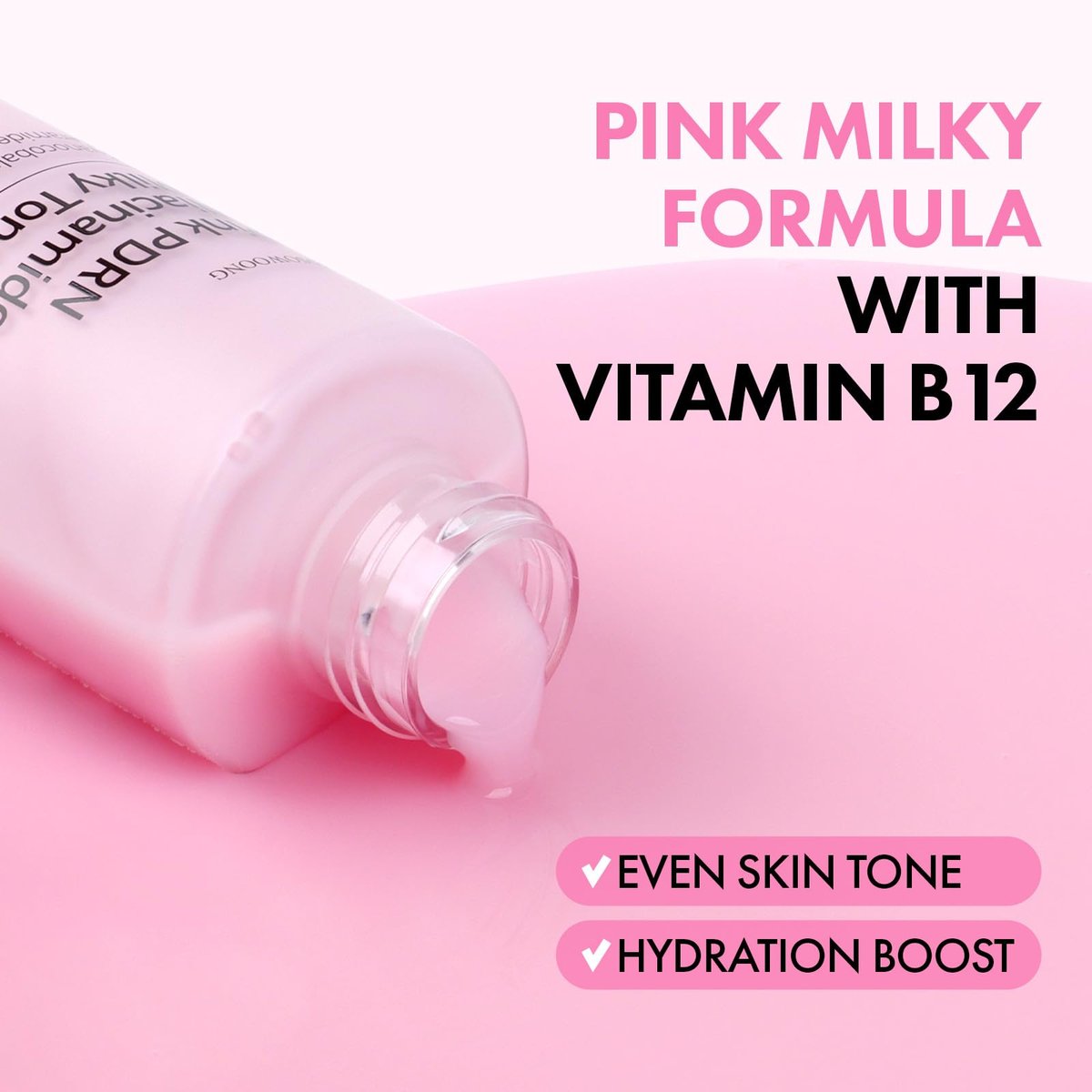 TOSOWOONG Pink PDRN Niacinamide Milky Toner - Dark Spot Care, Salmon DNA PDRN, 3 Ceramides & 12 Peptides, Korean Skincare, 5.07 fl oz - görsel 5