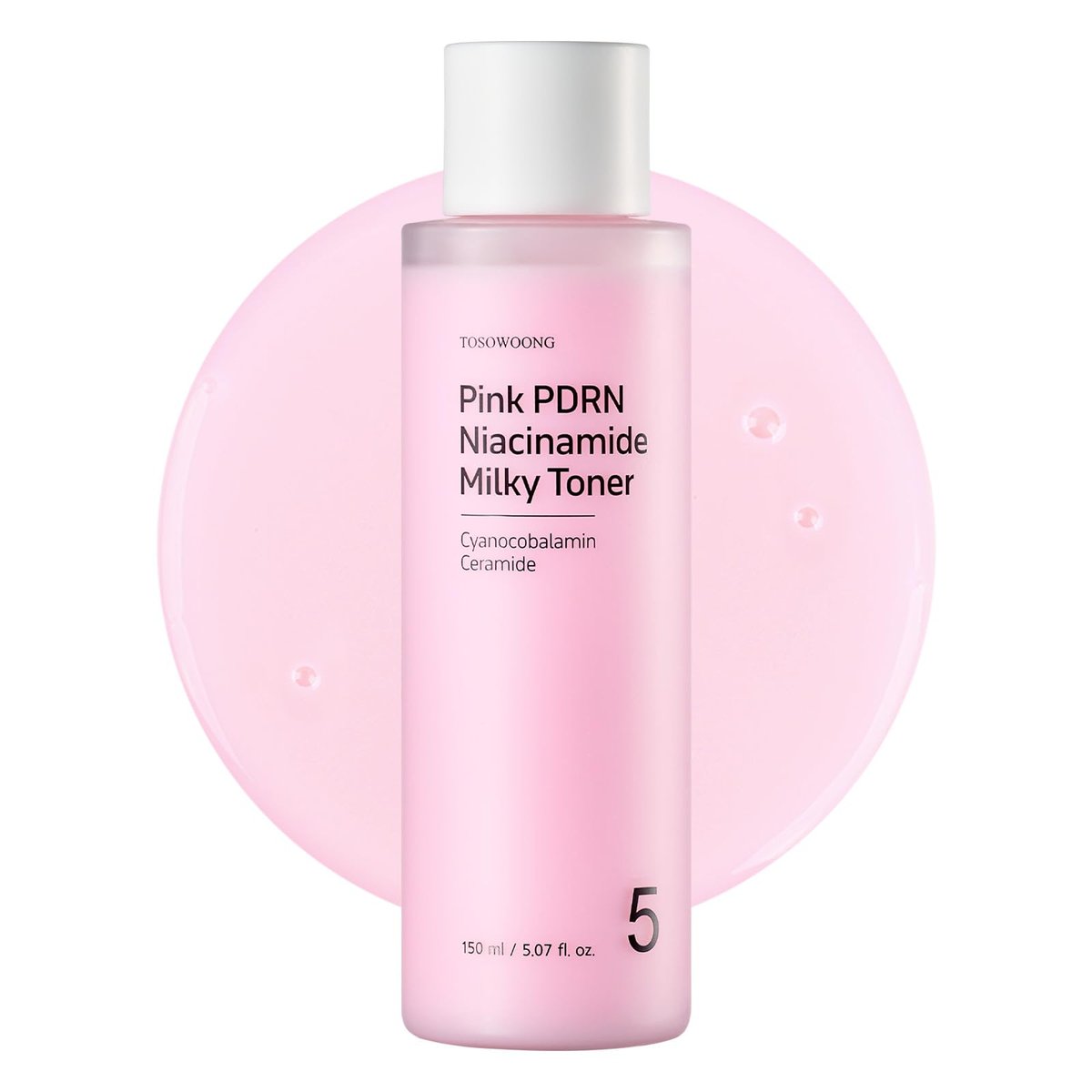TOSOWOONG Pink PDRN Niacinamide Milky Toner - Dark Spot Care, Salmon DNA PDRN, 3 Ceramides & 12 Peptides, Korean Skincare, 5.07 fl oz - görsel 1