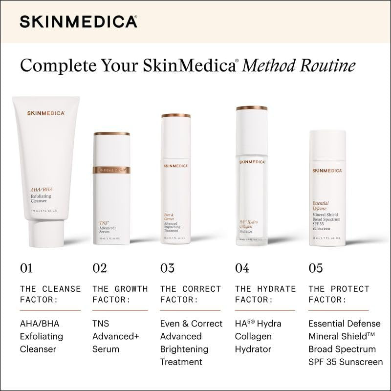 SkinMedica TNS Advanced+ Face Serum - Multi Peptide Serum to Reduce Wrinkles, Fine Lines, Improve Skin Tone & Texture (1 oz) Avelisse