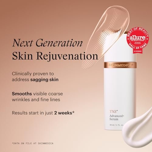 SkinMedica TNS Advanced+ Face Serum - Multi Peptide Serum to Reduce Wrinkles, Fine Lines, Improve Skin Tone & Texture (1 oz) Avelisse