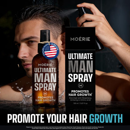 Moerie Ultimate Men Hair Growth Spray – Biotin & Rosemary Hair Loss Solution for Thinning Hair, 5.07 Fl Oz Avelisse