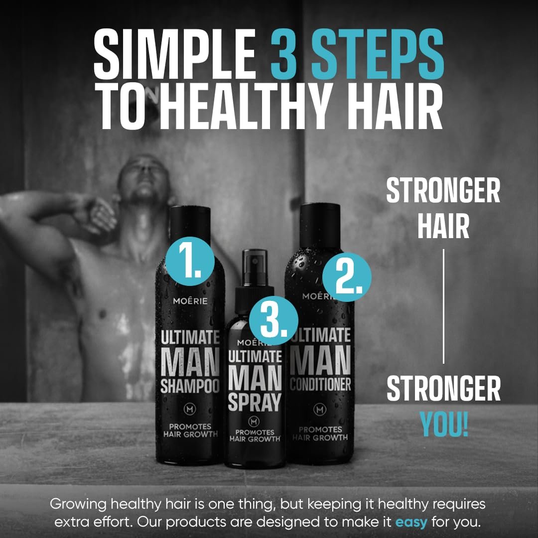 Moerie Ultimate Men Hair Growth Spray – Biotin & Rosemary Hair Loss Solution for Thinning Hair, 5.07 Fl Oz Avelisse