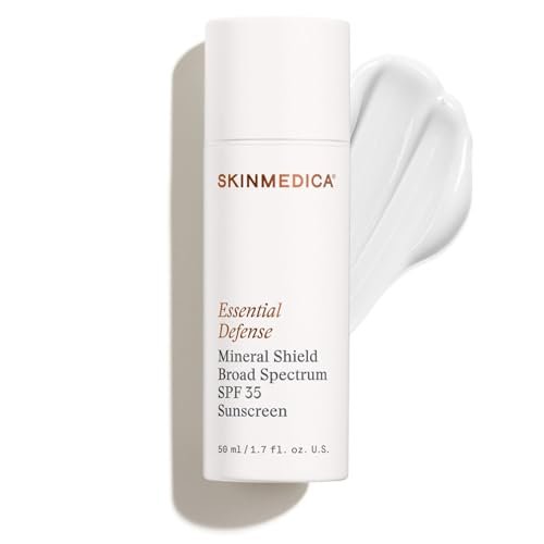 SkinMedica Essential Defense Mineral Shield SPF 35 Face Sunscreen - Sheer Mineral Sunscreen with Lightweight Broad Spectrum UVA/UVB Protection for Sensitive Skin (1.85 Oz) Avelisse