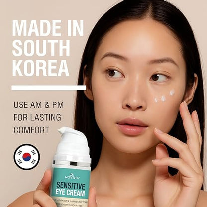 NOVEHA Hydrating Eye Cream for Sensitive Skin - 30 ml / 1 oz - Vegan Ceramide Eye Moisturizer for Dry Eyelids & Under Eyes, Anti-Aging, Fragrance-Free Avelisse