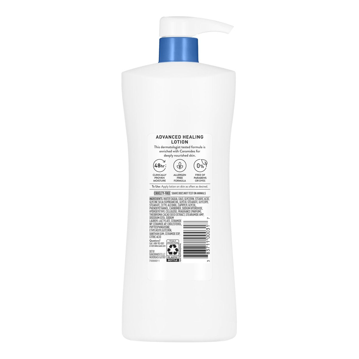 Suave Advanced Healing Hand & Body Lotion with Ceramides for Very Dry Skin, Hydrating Non-Greasy Moisturizing Cream, Lightly Scented, 28 FL OZ Pump (Pack of 4) Avelisse
