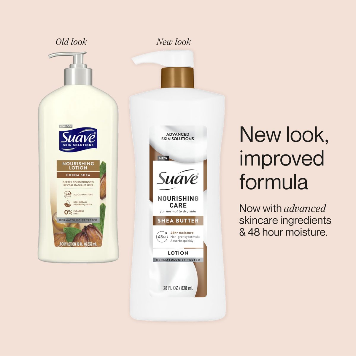 Suave Nourishing Care Hand & Body Lotion with Shea Butter, Deep Moisture for Dry Skin, Fast Absorbing, Hypoallergenic, 28 FL OZ (4 Pack) Avelisse