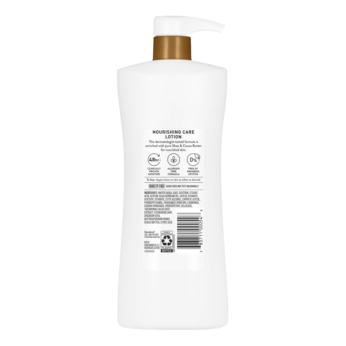 Suave Nourishing Care Hand & Body Lotion with Shea Butter, Deep Moisture for Dry Skin, Fast Absorbing, Hypoallergenic, 28 FL OZ (4 Pack) Avelisse